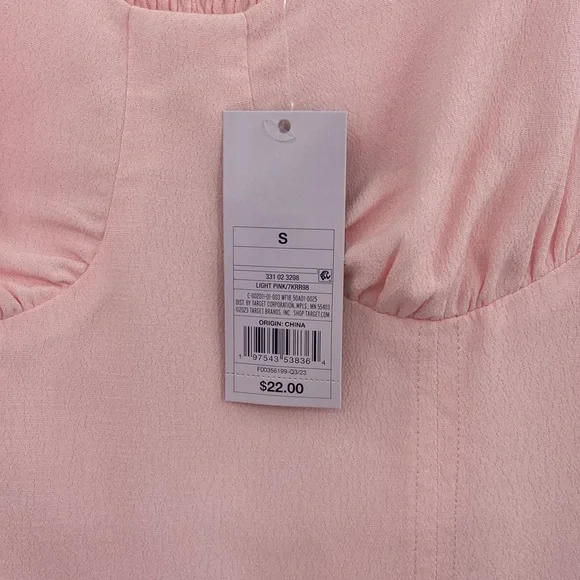 Wild Fable Pink Cropped Long Sleeve Lace Top Size Small - Picture 8 of 10